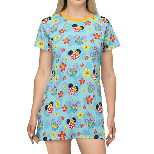 Aloha Adventure! Disney Lilo & Stitch Tropical Hawaiian T-Shirt Dress (AOP)