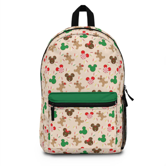 Christmas Mickey and Minnie Mouse Gingerbread and Cookies Disney Inspired AOP Backpack