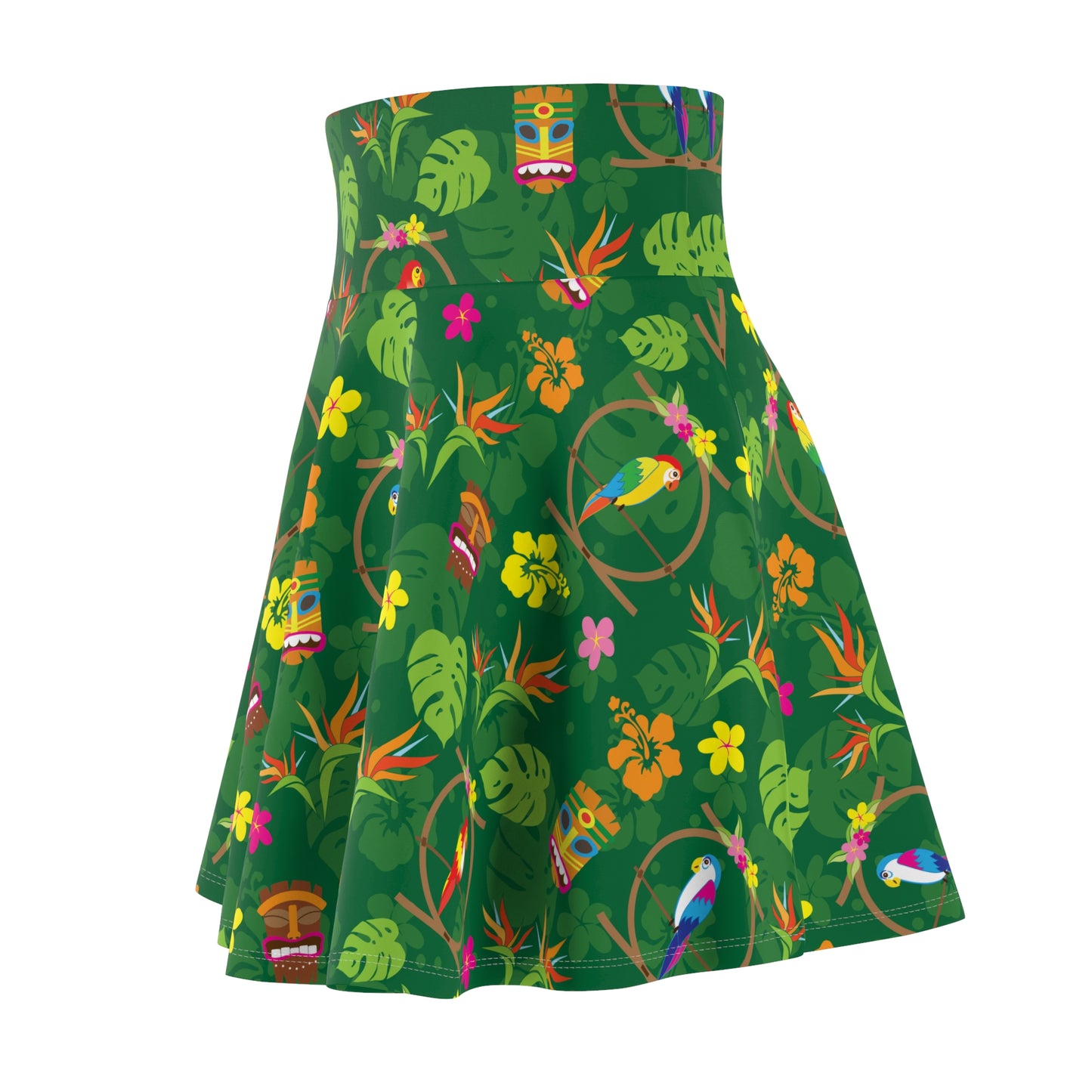 Enchanted Tiki Tropical Room Women's Skater Skirt (AOP) - Green