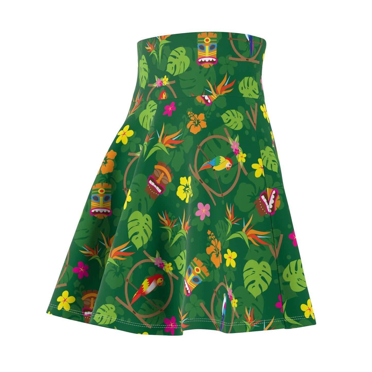 Enchanted Tiki Tropical Room Women's Skater Skirt (AOP) - Green